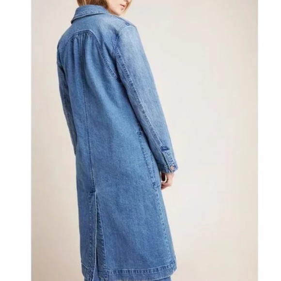 Anthropologie Blue Denim Trench Coat - Picture 10 of 10